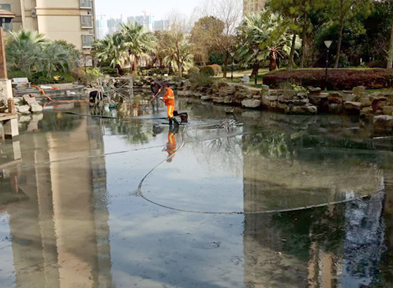 零陵景观池淤泥清理